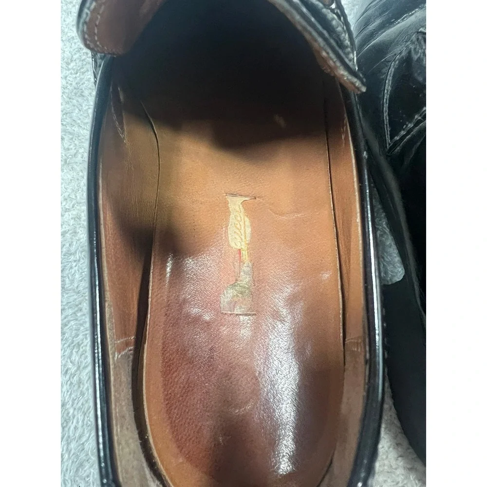 Gucci‎ Vintage Mens Horsebit Loafers Black Patent Leather Size 41.5 M Italy